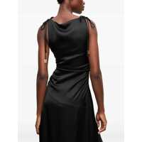 Rochii casual Ganni Dama - Rochii casual Ganni Draped Satin Dress BLACK Femei (BM 17639959) - B-mall.ro