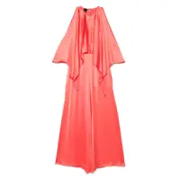 Rochii Red Dress With Round Neckline And Ruffle Details In Viscose Woman Femei