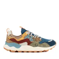 Sneakers Flower Mountain Yamano 3 Blue And Army Green Suede And Nylon Sneakers Barbati
