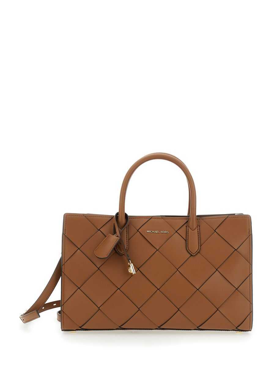 Genti de mana Michael Kors Michael Kors Calf Leather Shopping Bag In Brown BROWN Femei (BM 17642454) 1
