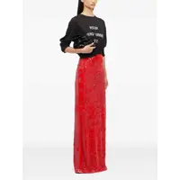 Fuste MSGM Dama - Fuste MSGM Red Sequin Skirt With Rear Single Slit In Tech Fabric Woman RED Femei (BM 17642508) - B-mall.ro