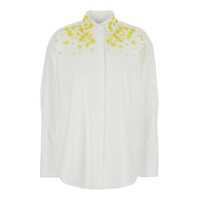 Camasi White Shirt With Classic Collar And Front Embellishment In Fabric Woman Femei
