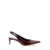 PLAIN 'Luisa' Bordeaux Slingback Pumps With Low Heel In Patent Leather Woman Red
