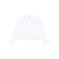 Camasi Elisabetta Franchi White Cotton Crop Shirt Femei