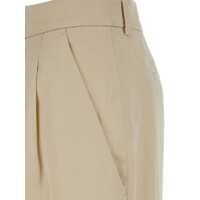 Pantaloni casual PT TORINO Dama - Pantaloni casual PT TORINO Frankie Beige Pants With Belt Loops In Cotton And Linen Blend Woman Beige Femei (BM 17645841) - B-mall.ro