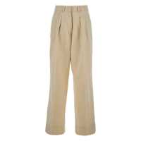Pantaloni casual 'Frankie' Beige Pants With Belt Loops In Cotton And Linen Blend Woman Femei