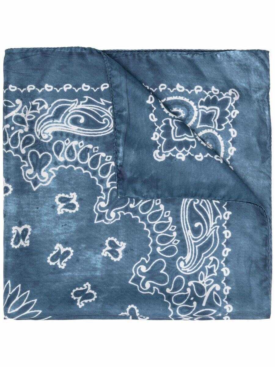 Esarfe Golden Goose Golden Goose Golden Foulard Paisley Print Silk DENIM BLUE Femei (BM 17647566) 1