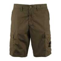 Pantaloni Stone Island Stretch Cotton Canvas 'Paracadute' Military Green Barbati