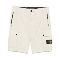 Pantaloni Stone Island Slim Fit Cargo Shorts Brushed Organic Cotton Canvas 'Old' Effect Barbati