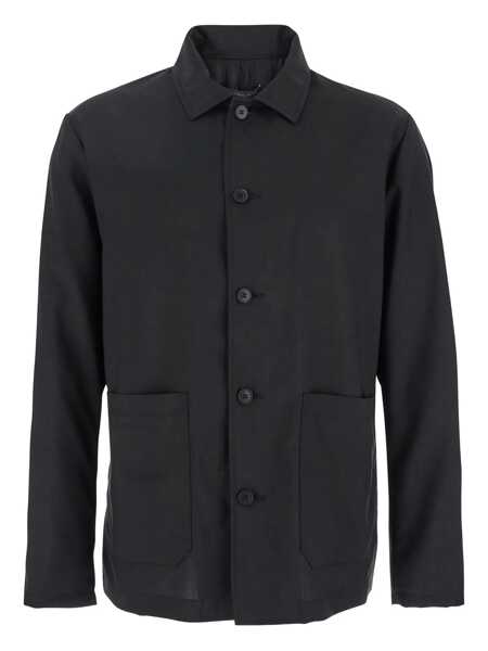 Geci LOW BRAND Black Jacket With Classic Collar And Patch Pockets On The Front In Wool Man Black Barbati (BM 17648826) 1