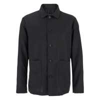 Geci LOW BRAND Black Jacket With Classic Collar And Patch Pockets On The Front In Wool Man