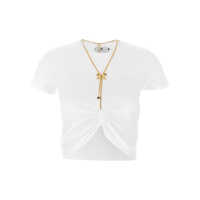 Tricouri Elisabetta Franchi Logo Detail Cropped T-Shirt Femei