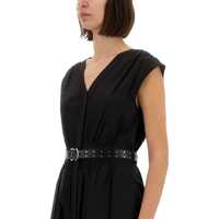 Imbracaminte Michael Kors Dama - Rochii Michael Kors Michael Kors Midi Dress With Belt Black Femei (BM 17649417) - B-mall.ro