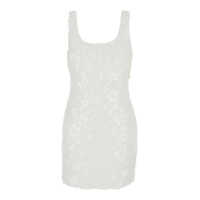 Rochii Michael Kors White Mini Dress With Bead Embellishment Femei