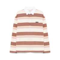 Tricouri Polo Multicolor Oversize Polo Shirt With Logo Patch On The Front And All-Over Striped Motif In Cotton Man Barbati