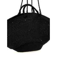Genti IBELIV Dama - Genti de mana IBELIV Sol Black Handbag With Two Top Handles In Rafia Woman Black Femei (BM 17650869) - B-mall.ro