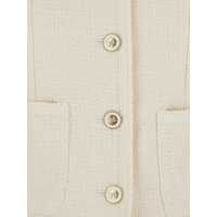 Imbracaminte DUNST Dama - Geci DUNST Summer Beige Jacket With Two Front Patch Pockets And Jewel Buttons In Wool Blend Woman WHITE Femei (BM 17651130) - B-mall.ro