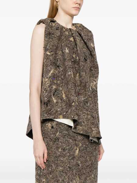 Topuri UMA WANG Uma Wang T-Shirts & Tank Tops BROWN Femei (BM 17651226) 3