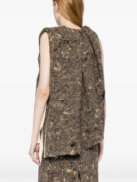 Topuri UMA WANG Uma Wang T-Shirts & Tank Tops BROWN Femei (BM 17651226) 4