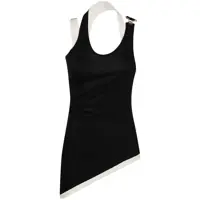 Topuri Jean Paul Gaultier Cotton Ribbed Twisted Double Layer Tank Top Clothing Femei