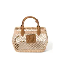 Genti de mana Miu Miu Logo-Appliqué Interwoven Tote Bag Femei