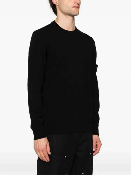 Pulovere Stone Island Stone Island Virgin Wool Crew-Neck Sweater Black Barbati (BM 17653980) 3
