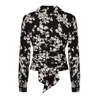 Bluze Elisabetta Franchi Dama - Bluze Elisabetta Franchi Elisabetta Franchi Printed Georgette Blouse Black Femei (BM 17655054) - B-mall.ro