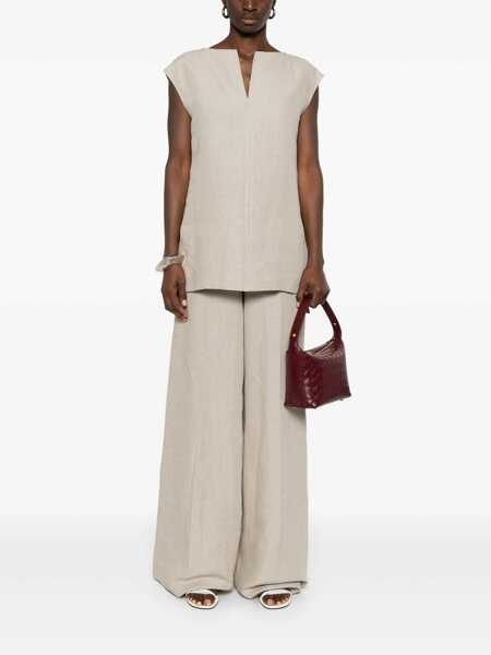 Bluze Max Mara Max Mara Colimbo Linen Blouse Beige Femei (BM 17655216) 2