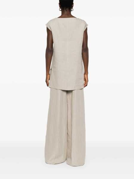 Bluze Max Mara Max Mara Colimbo Linen Blouse Beige Femei (BM 17655216) 4