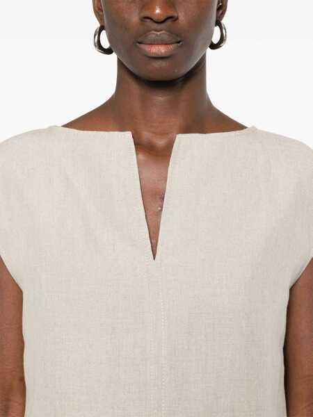 Bluze Max Mara Max Mara Colimbo Linen Blouse Beige Femei (BM 17655216) 5