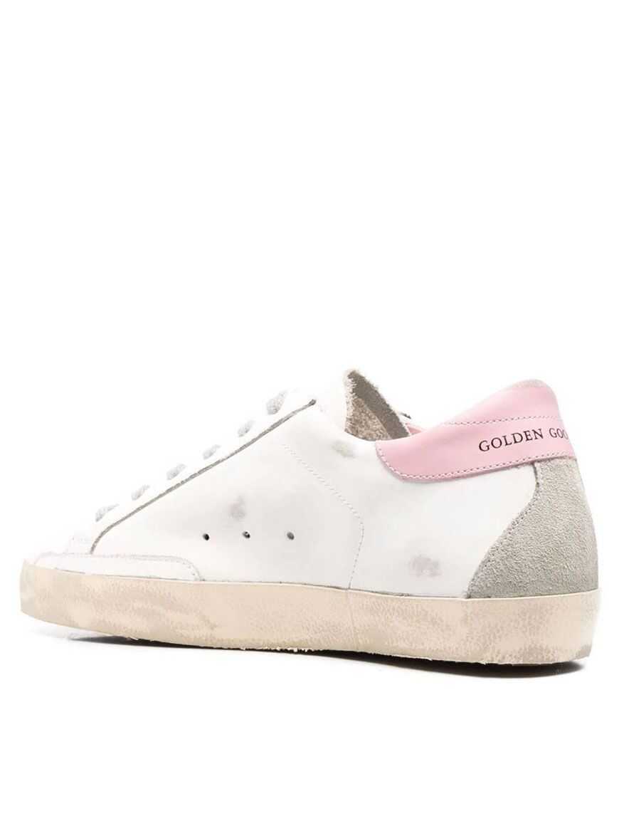 Sneakers Golden Goose Golden Goose Super-Star Leather Upper And Heel Suede Star And Spur Cream Sole WHITE/ICE/LIGHT PINK Femei (BM 17656038) 2