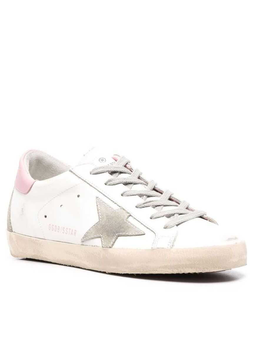Sneakers Golden Goose Golden Goose Super-Star Leather Upper And Heel Suede Star And Spur Cream Sole WHITE/ICE/LIGHT PINK Femei (BM 17656038) 1