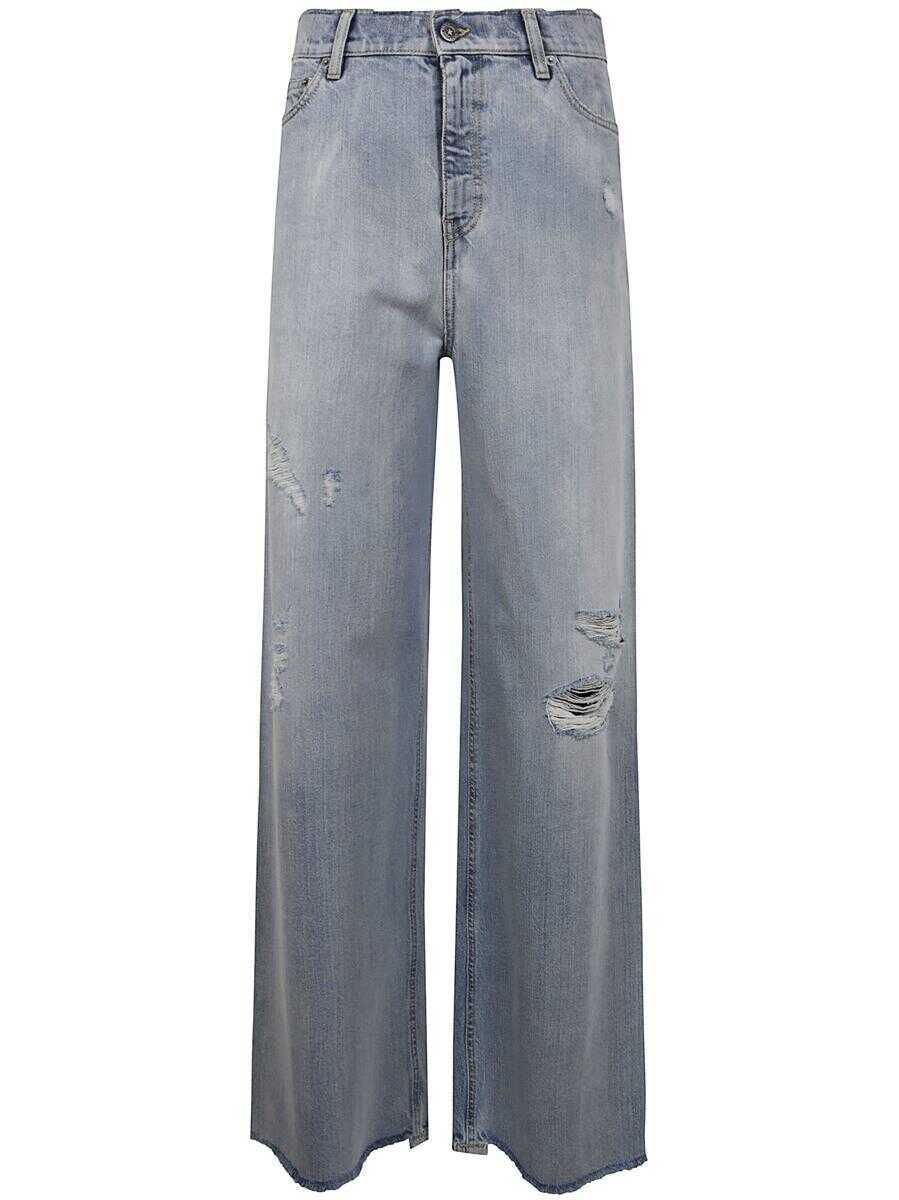 Blugi Golden Goose Golden Goose Journey WS Melody Boyfriend Pant Destoyed Bleached Denim Clothing BLUE Femei (BM 17656164) 1