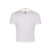 Tricouri Elisabetta Franchi Dama - Tricouri Elisabetta Franchi Elisabetta Franchi Logo Detail Cropped T-Shirt WHITE Femei (BM 17656674) - B-mall.ro