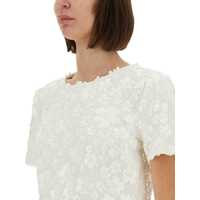 Topuri Michael Kors Dama - Topuri Michael Kors Michael Kors Top With Floral Appliqus WHITE Femei (BM 17656845) - B-mall.ro