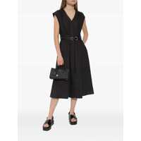 Imbracaminte Michael Kors Dama - Rochii Michael Kors Michael Kors Belted Cotton Dress Black Femei (BM 17656860) - B-mall.ro