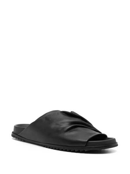 Sandale Rick Owens Rick Owens Mobius Leather Slides Black Barbati (BM 17657274) 2