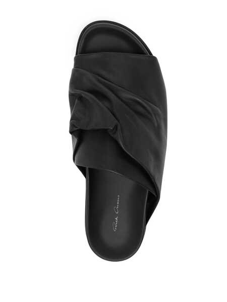 Sandale Rick Owens Rick Owens Mobius Leather Slides Black Barbati (BM 17657274) 4