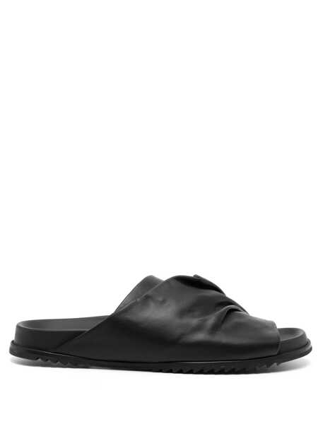 Sandale Rick Owens Rick Owens Mobius Leather Slides Black Barbati (BM 17657274) 1