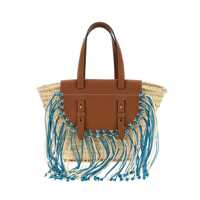 Genti de mana Cuba Lab 'Tropicana Kenia' Camel And Blue Tote Bag Femei
