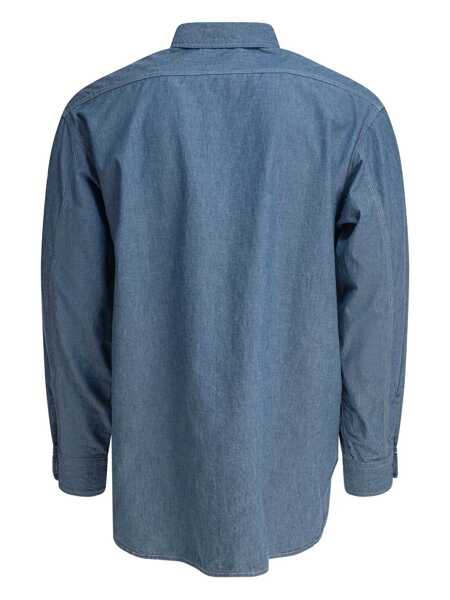 Camasi casual Beams Plus Work Chambray Shirt Blue Barbati (BM 17658216) 2