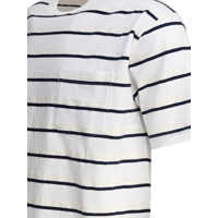 Tricouri Beams Plus pentru Barbati - Tricouri Beams Plus Striped T-shirt White Barbati (BM 17658282) - B-mall.ro