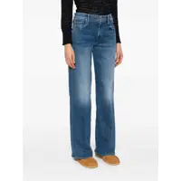 Imbracaminte MOTHER Dama - Blugi MOTHER The Maven Sneak Blue Flared Jeans With Mid Rise And Belt Loops In Denim Woman BLUE Femei (BM 17659107) - B-mall.ro