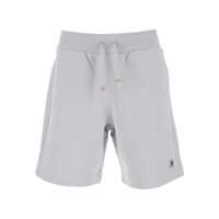Pantaloni 'Cairo' Grey Shorts With Drawstring Waist And Logo Patch On The Front In Cotton Blend Man Barbati