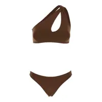 Costume de baie Brown One-Shoulder Bikini With Tie Detail In Tech Fabric Stretch Woman Femei