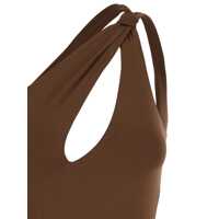 Imbracaminte FEDERICA TOSI Dama - Costume de baie FEDERICA TOSI Brown One-Shoulder Swimsuit With Tie Detail In Tech Fabric Stretch Woman BROWN Femei (BM 17659242) - B-mall.ro
