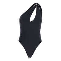 Costume de baie Black One-Shoulder Swimsuit With Tie Detail In Tech Fabric Stretch Woman Femei
