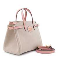 Genti de mana Valentino Garavani Dama - Genti de mana Valentino Garavani Valentino Garavani Beige Cotton Antibes Tote NATURALE-TOBACCO/PEACH ROSE Femei (BM 17659293) - B-mall.ro