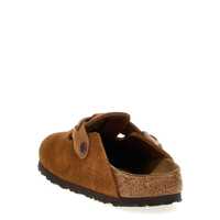 Sandale Birkenstock Dama - Sandale Birkenstock Birkenstock Boston Suede Leather Slippers BROWN Femei (BM 17660244) - B-mall.ro