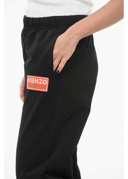 Pantaloni de trening Kenzo Brushed Cotton Sweatpants With Cuffs Black Femei (BM 17660674) 3